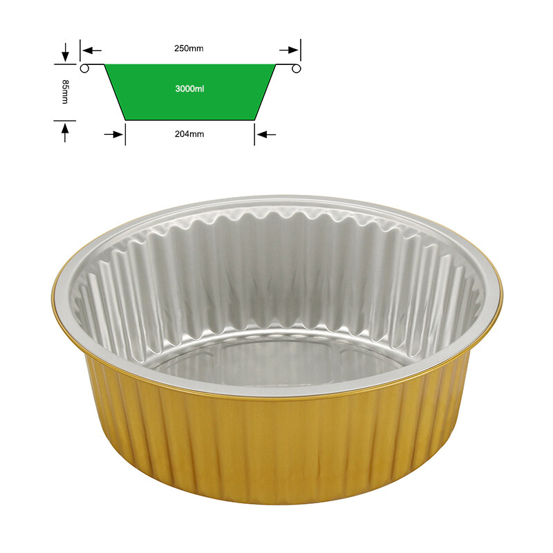 3000ml Recyclable Smooth wall aluminum foil PanSmoothwall RoundFOSHAN